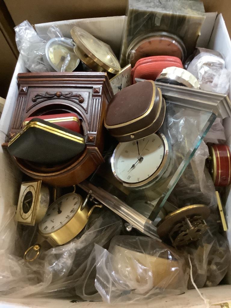 Assorted travelling mantel clocks and timepieces